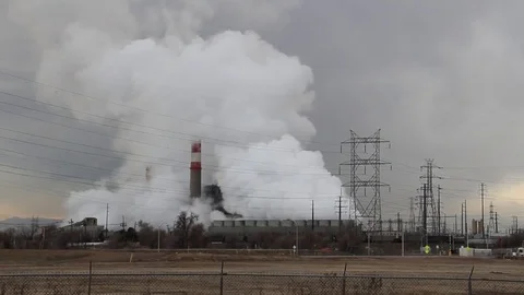 Factory and smoke Stock Footage 78458836