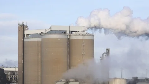 Factory and steam Stock Footage 101239672
