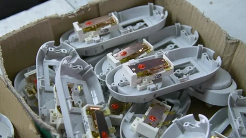 Factory assembly line assembly of electric heaters by hand. Stock Footage 277340083