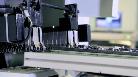 Factory assembly line production of PCBs Stock Footage 50303944