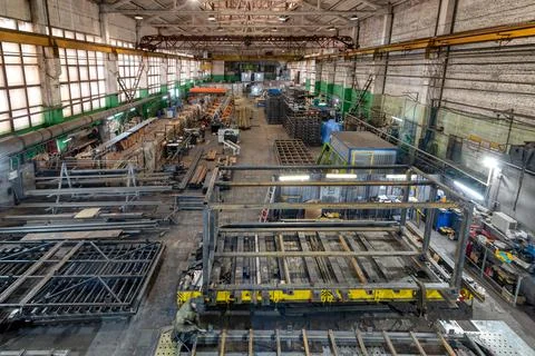 Factory for the assembly of metal structures Stock Photos
