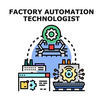 Factory automation future technology industry optimizing process illustrating Stock Illustration