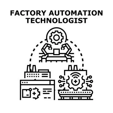 Factory automation future technology industry optimizing process illustrating Stock Illustration