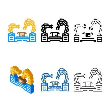 Factory automation manufacturing engineer edition color icon vector Stockillustratie