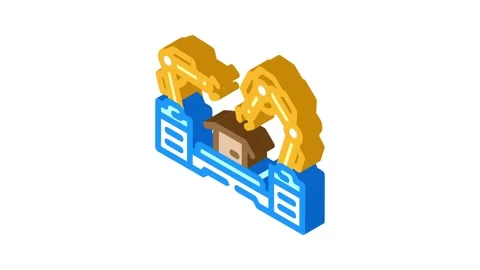 Factory automation manufacturing engineer isometric icon animation Stock Footage 327291697