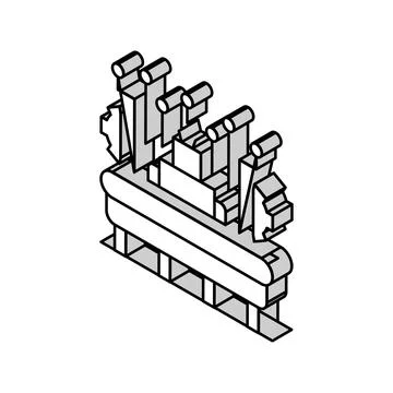 Factory automation manufacturing engineer isometric icon vector illustration Stock Illustration