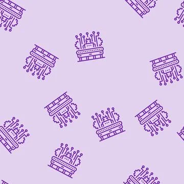 Factory automation manufacturing engineer line seamless pattern 스톡 일러스트