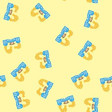 Factory automation manufacturing engineer vector seamless pattern Illustrazione stock