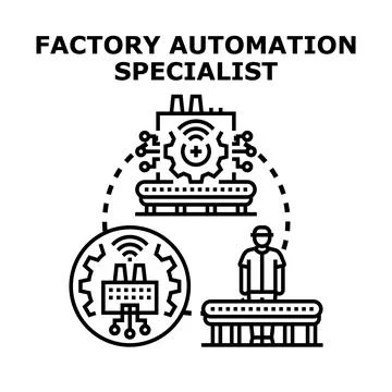 Factory automation specialist developing industrial digital solutions Stock Illustration