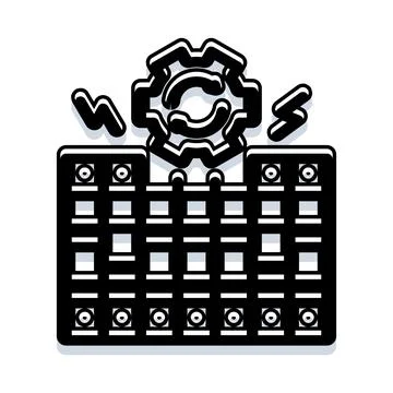 Factory automation system production industry working concept Stock Illustration