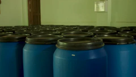 Factory barrels Stock Footage 216149840