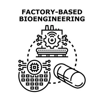 Factory based bioengineering for pharmaceutical manufacturing process Stock Illustration