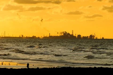Factory at beach Foto stock