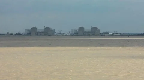 Factory beside the sea Stock Footage 8507044