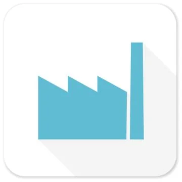 Factory blue flat icon Stock Illustration