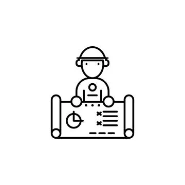 Factory, blueprint, drawing icon. Element of production icon for mobile concept Stock Illustration