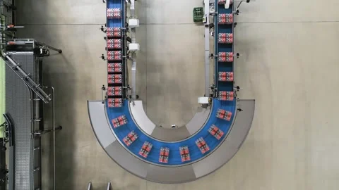 Factory bottle packaging Stock Footage 243750114