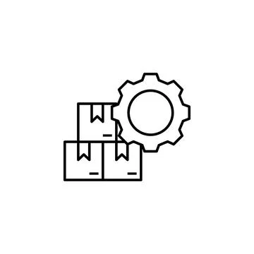 Factory, boxes, gear icon. Element of production icon for mobile concept and web Stock Illustration