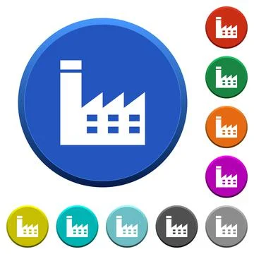 Factory building beveled buttons Ilustración de archivo