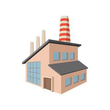 Factory building cartoon icon Ilustración de archivo