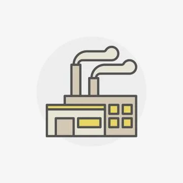 Factory building colored icon Stock Illustration