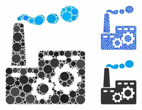 Factory Building Composition Icon of Circles Ilustración de archivo