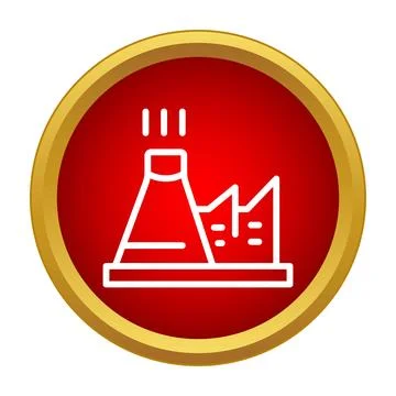 Factory building creating goods and energy with smokestack exhaust Stock Illustration