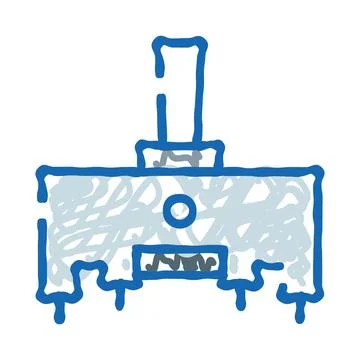 Factory building facade doodle sketch icon Stock Illustration
