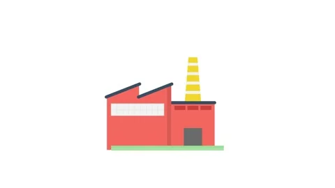 A factory building featuring a tall chimney and a ladder leaning against it.. Stock Footage 332545106