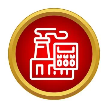 Factory building generating energy with control panel icon Stock Illustration