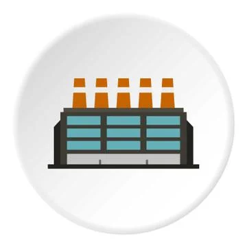 Factory building icon circle Ilustración de archivo