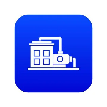 Factory building icon digital blue Ilustración de archivo
