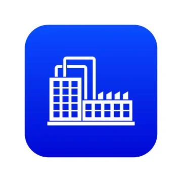 Factory building icon digital blue Ilustración de archivo