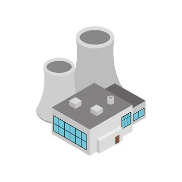 Factory building icon, isometric 3d style Ilustración de archivo