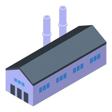 Factory building icon isometric vector. Steel plant Ilustración de archivo