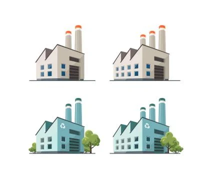 Factory building illustration Stock Illustration