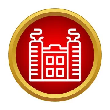 Factory building line icon showing heavy industry Ilustración de archivo
