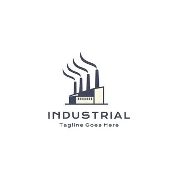 Factory building logo design. Modern industrial logo design Stock Illustration
