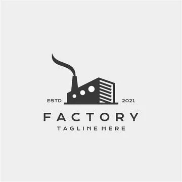 Factory building logo design. Modern industrial logo design Stock Illustration