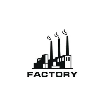 Factory building logo design. Modern industrial logo design Stock Illustration