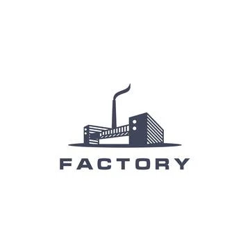 Factory building logo design. Modern industrial logo design Stock Illustration