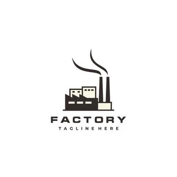 Factory building logo design. Modern industrial logo design Stock Illustration