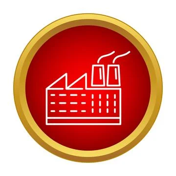 Factory building outline icon generating industrial pollution Ilustración de archivo