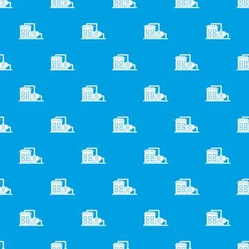 Factory building pattern seamless blue Stock Illustration