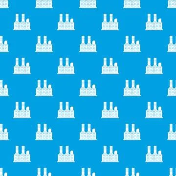 Factory building pattern seamless blue Illustrazione stock