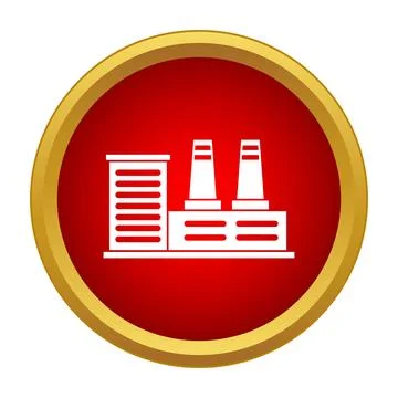 Factory building producing manufacturing industry power plant icon Ilustración de archivo