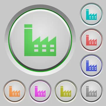 Factory building push buttons Ilustración de archivo