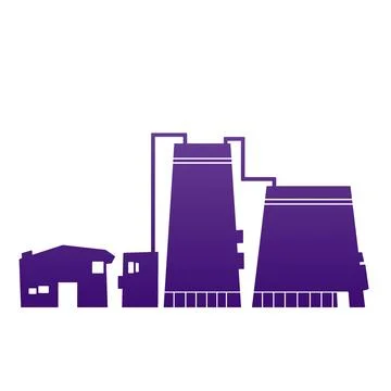 Factory building silhouette  Stock Illustration