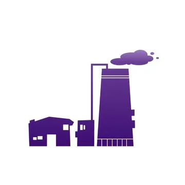 Factory building silhouette  Stock Illustration