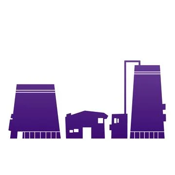 Factory building silhouette  Stock Illustration